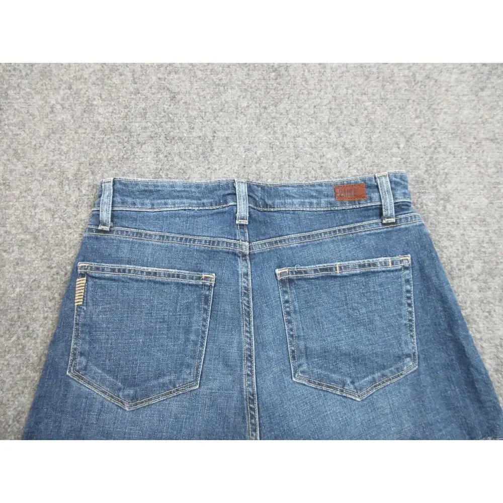 PAIGE Distressed Blue Denim Jean Shorts